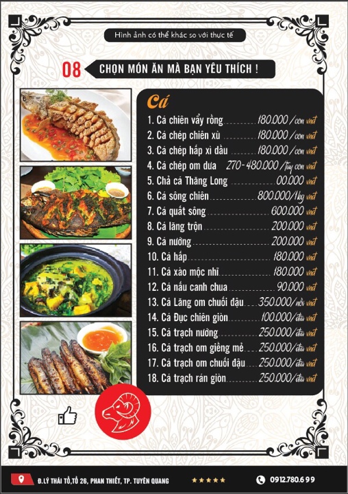 thực đơn cá sông lô tuyên quang thực đơn cá sông lô tuyên quang